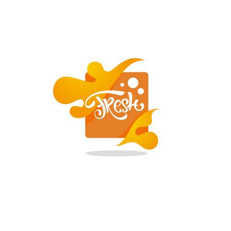 bright  sticker, emblem and icon for citrus fruit  fresh juiceのイラスト素材