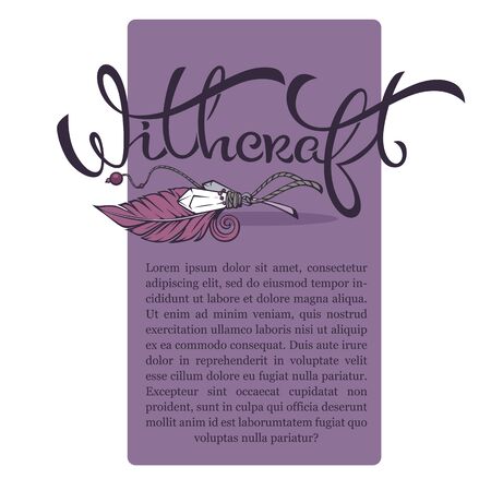witchcraft and wizardry, artistic banner template for your text with lettering compositionのイラスト素材