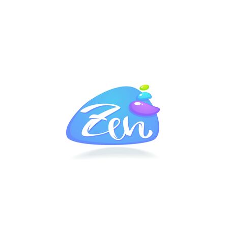 Zen and Meditation logo with lettering composition and spa stonesのイラスト素材