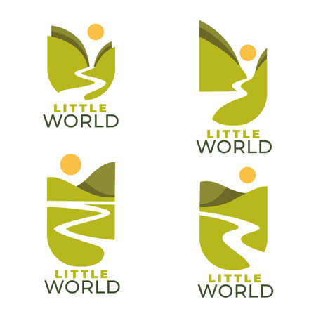 vector collection of landscape and nature symbols for, logo, label, emblemのイラスト素材