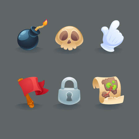 vector collection of basic game icons for your mobile gameのイラスト素材