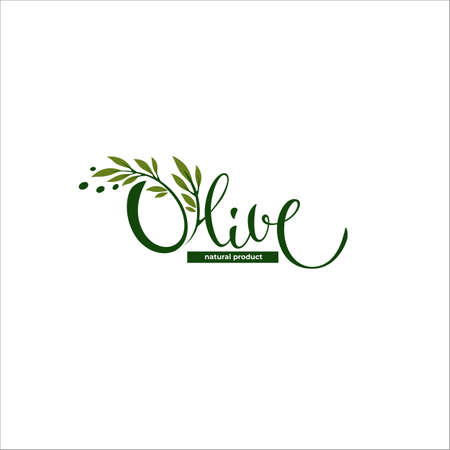light and simple olive oil icon with  lettering compositionのイラスト素材