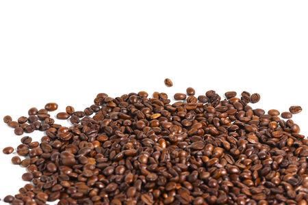 coffee beans on a white backgroundの写真素材