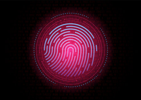 The Digital Privacy Identification. This illustration represents a warning sign of privacy identification in the digital world.のイラスト素材