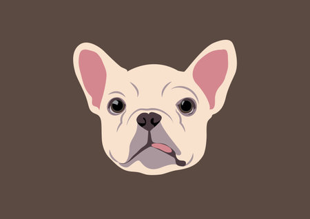 Vector illustration portraying the cuteness of a French Bulldog's hunger. An adorable and relatable scene for dog enthusiasts.のイラスト素材