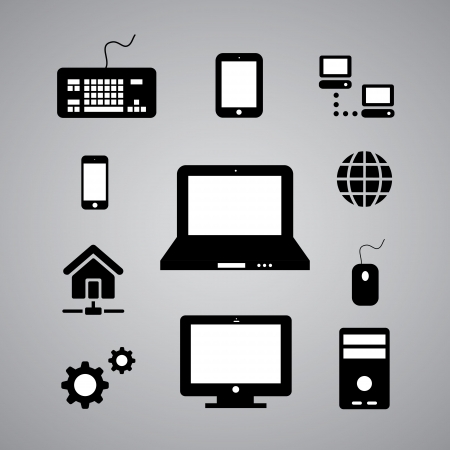 technology symbol on gray backgroundのイラスト素材