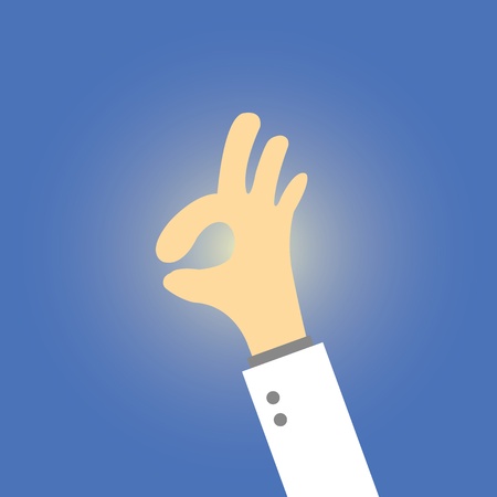 ok hand sign vector cartoon styleのイラスト素材