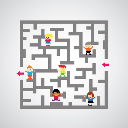 maze against on gray background.のイラスト素材
