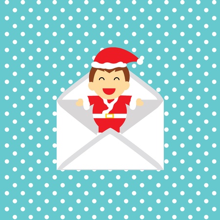 Santa claus vector cartoon style for greetingのイラスト素材