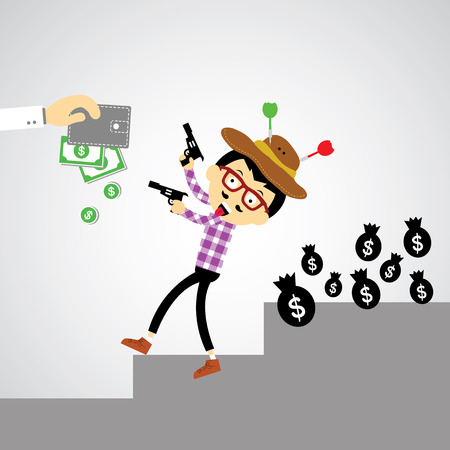 Cowboy vector cartoon for useのイラスト素材