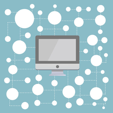 computer business vector cartoon styleのイラスト素材