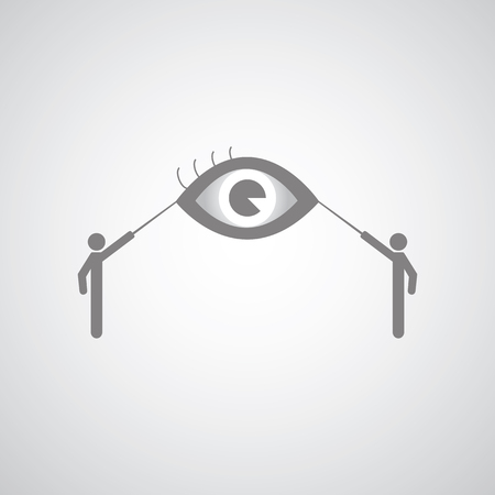 Blind men symbol on gray background のイラスト素材