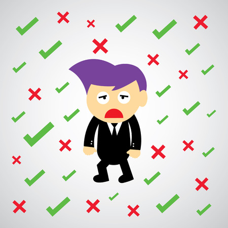 wrong mark vector cartoon style for useのイラスト素材