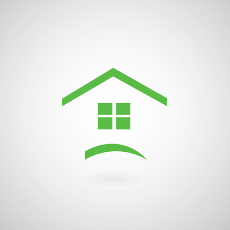 green home symbol on gray background のイラスト素材