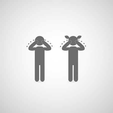 person cry symbol on gray background のイラスト素材