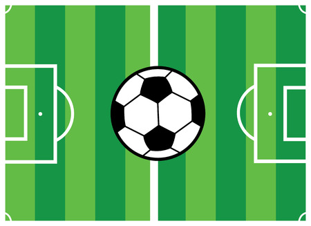 vector soccer field and soccer ball のイラスト素材