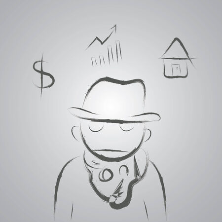 worker man hand drawn cartoon sketch のイラスト素材
