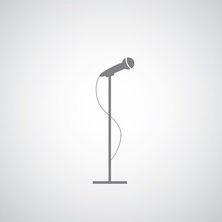 vector microphone on gray background のイラスト素材