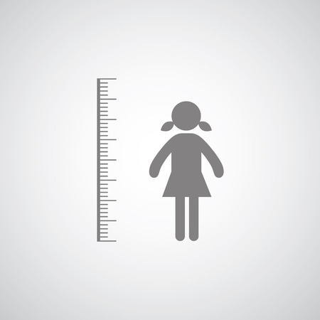 height measurement symbol on gray background のイラスト素材