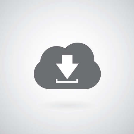 cloud with download symbol on gray background  のイラスト素材