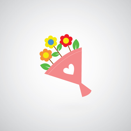 bouquet vector on gray background のイラスト素材