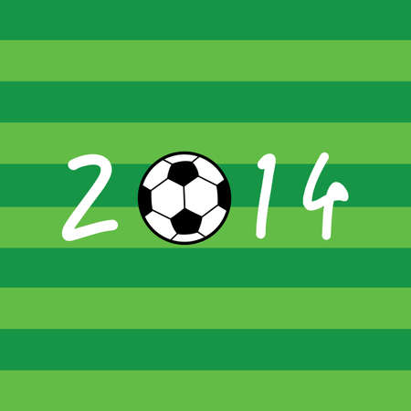 2014 football  poster on green background のイラスト素材