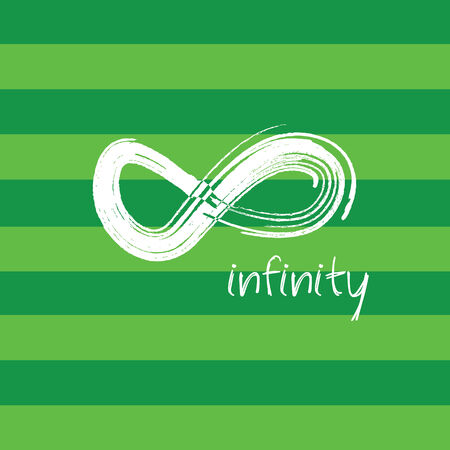 infinity symbol on green background  のイラスト素材