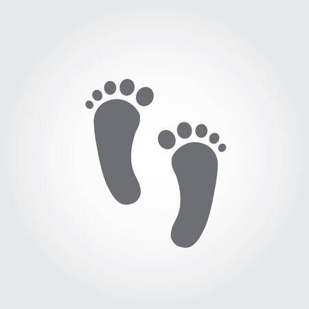 Two foot prints on gray background のイラスト素材