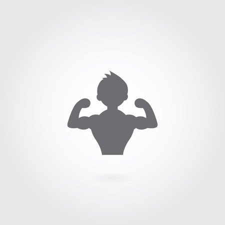 vector sportsman fitness club icon on gray background  のイラスト素材
