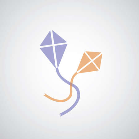 two kites symbol on gray background のイラスト素材