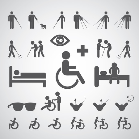 patient blind disabled and old man symbol for hospital のイラスト素材
