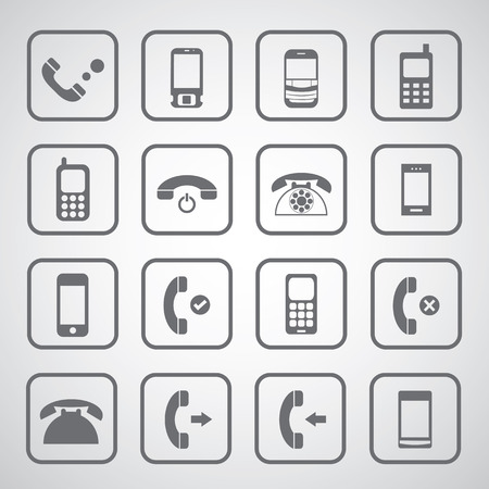 phone symbol set on gray background のイラスト素材