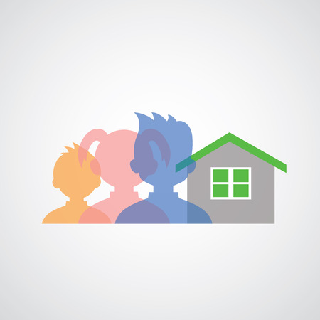 my family icons cartoon on gray background のイラスト素材