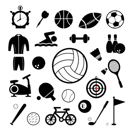 sports icons set on white  background のイラスト素材