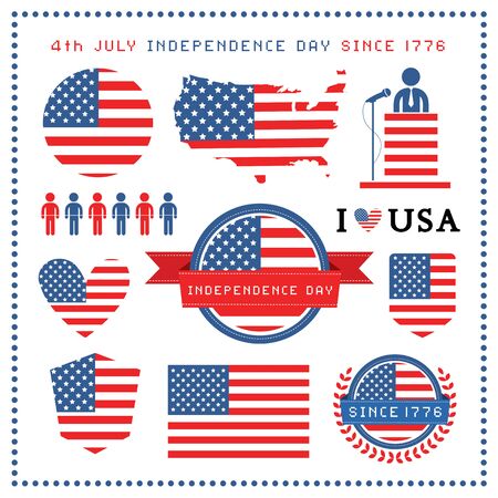 vector independence day badge and label  のイラスト素材