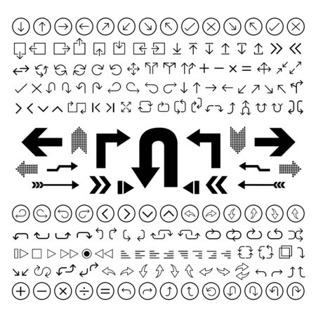 thin line arrow icons set のイラスト素材