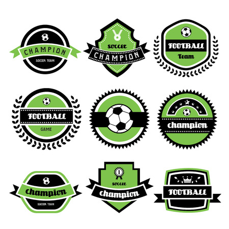  labels set of retro football champion のイラスト素材