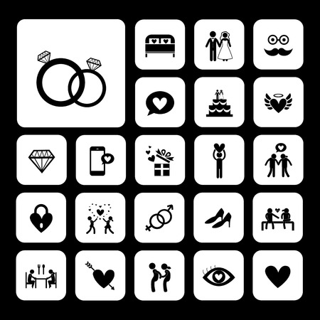 vector icons set for wedding  のイラスト素材