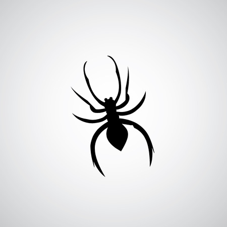 black spider symbol on gray backgroundのイラスト素材