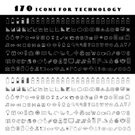 line technology vector icon setのイラスト素材