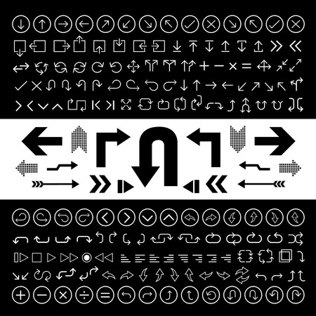 thin line arrow icons setのイラスト素材