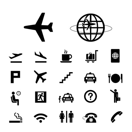 vector basic icon set for airportのイラスト素材