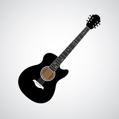 vector electric guitar on gray backgroundのイラスト素材