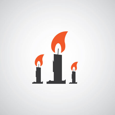 vector candles symbol on gray backgroundのイラスト素材