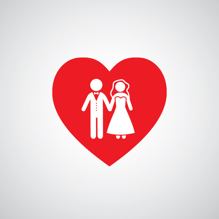 wedding married couple iconのイラスト素材