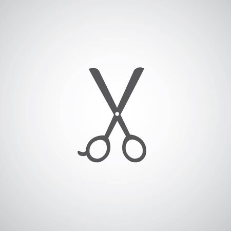 scissors icon vector design on gray backgroundのイラスト素材