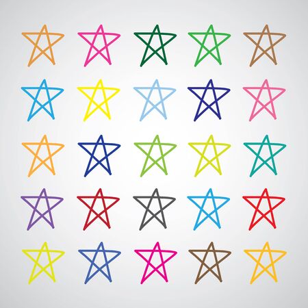 star set vector hand drawnのイラスト素材
