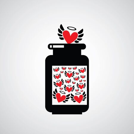 vector vial of  heart symbolのイラスト素材