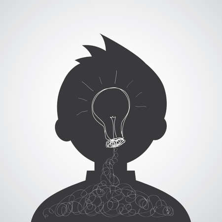 creative man bulb light idea vector cartoonのイラスト素材