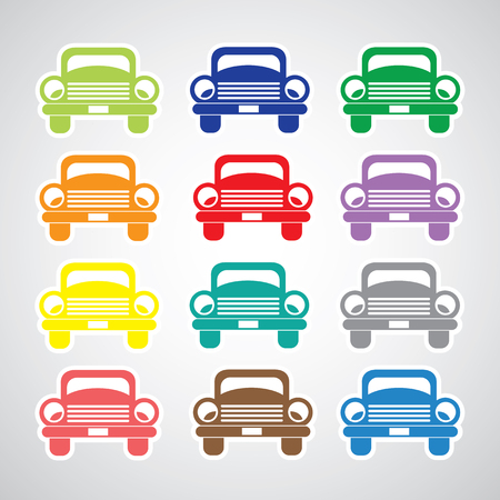 vector basic car icon setのイラスト素材